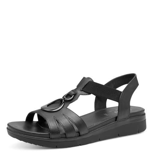 Jana Damen Sandalen flach zum Schlupfen Vegan, Schwarz (Black), 38 EU von Jana