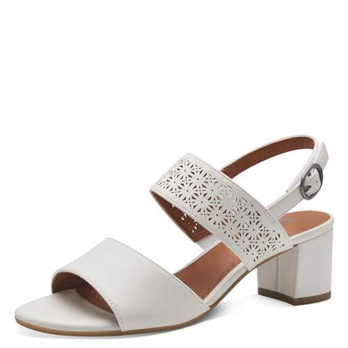 Jana Damen Sandalen mit Absatz Festlich Vegan, Weiß (White), 37 EU von Jana