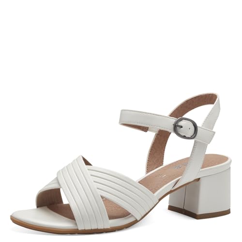 Jana Damen Sandalen mit Absatz Festlich Vegan, Weiß (White Uni), 37 EU von Jana