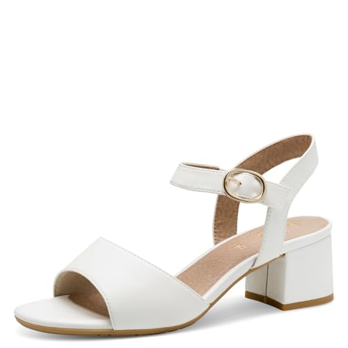 Jana Damen Sandalen mit Absatz Vegan mit Klettverschluss, Weiß (White), 39 EU von Jana