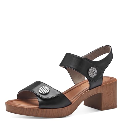Jana Damen Sandalen mit Absatz mit Klettverschluss Vegan, Schwarz (Schwarz), 38 EU von Jana