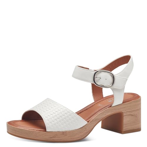 Jana Damen Sandalen mit Absatz mit Klettverschluss Vegan, Weiß (White), 36 EU von Jana