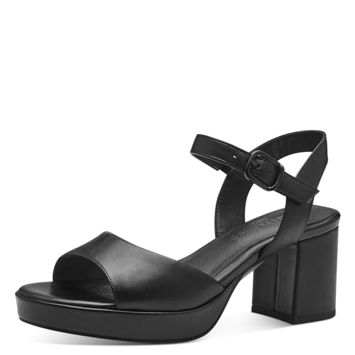 Jana Damen Sandalen mit Absatz mit verstellbarem Riemen Vegan, Schwarz (Black), 38 EU von Jana