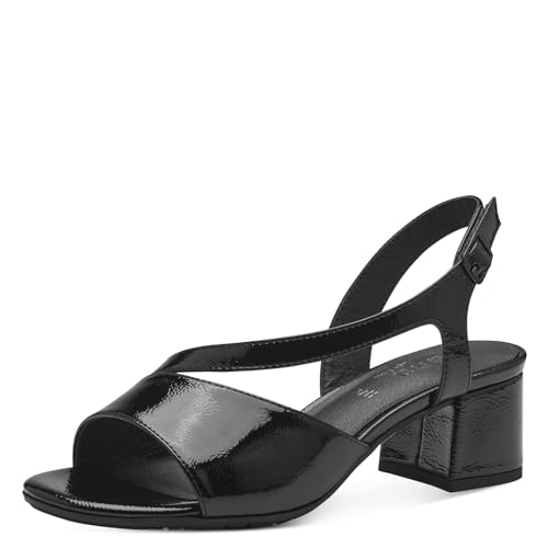 Jana Damen Sandalen mit Absatz mit verstellbarem Riemen Vegan, Schwarz (Black Patent), 40 EU von Jana