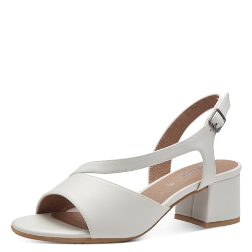 Jana Damen Sandalen mit Absatz mit verstellbarem Riemen Vegan, Weiß (White), 42 EU von Jana