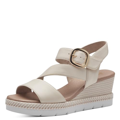 Jana Damen Sandalen mit Keilabsatz Sommer Vegan, Beige (Beige), 38 EU von Jana