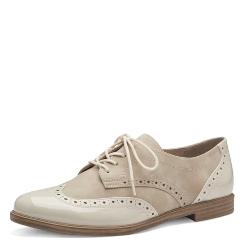 Jana Damen Schnürschuhe Oxford Vegan, Beige (Beige Lack), 37 EU von Jana