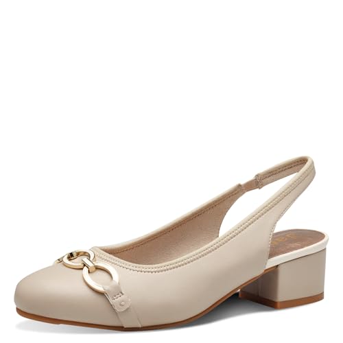 Jana Damen Slingpumps mit Blockabsatz Vegan, Beige (Taupe/Beige), 37 EU von Jana