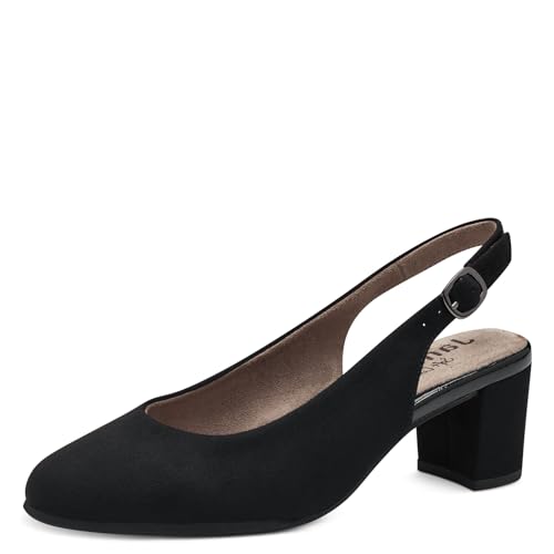 Jana Damen Slingpumps mit verstellbarem Riemen Vegan, Schwarz (Black), 38 EU von Jana