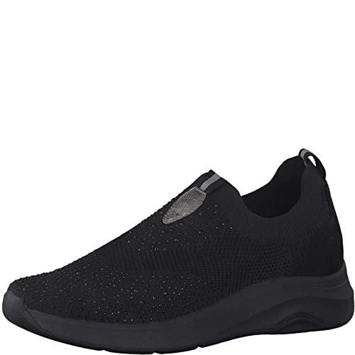 Jana Damen Slip On Sneaker zum Schlupfen Vegan, Schwarz 1 (Schwarz), 37 EU von Jana