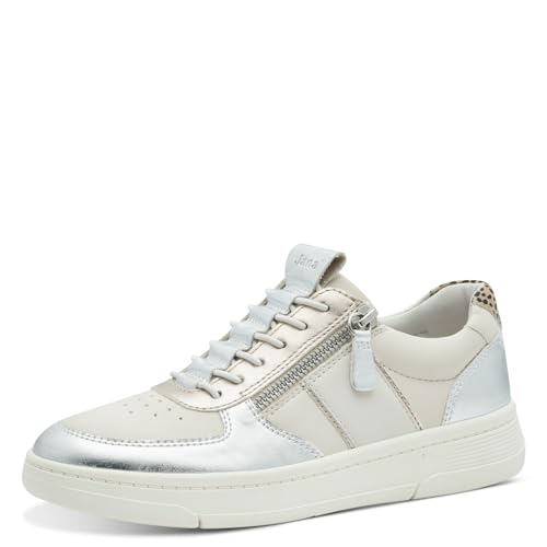 Jana Damen Sneaker flach Freizeit Vegan, Mehrfarbig (Metallic Comb), 42 EU von Jana