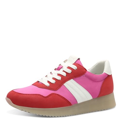 Jana Damen Sneaker flach Low Top Vegan, Mehrfarbig (Red/Fuchsia), 36 EU von Jana