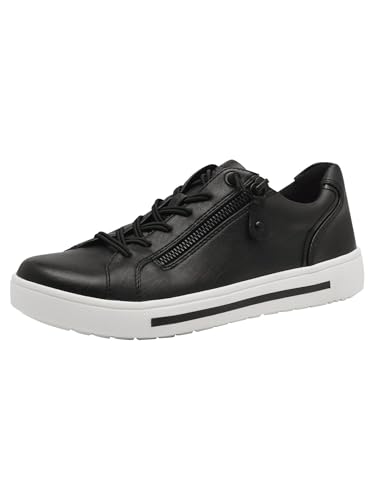 Jana Damen Sneaker flach mit Reißverschluss Vegan, Schwarz (Black), 38 EU von Jana