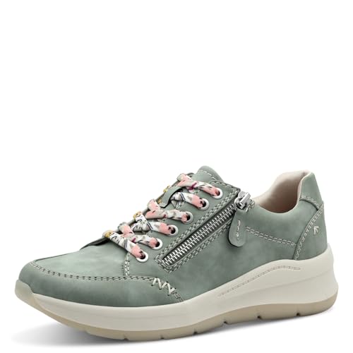 Jana Damen Sneaker flach mit Schnürsenkeln Vegan, Grün (Sage), 36 EU von Jana