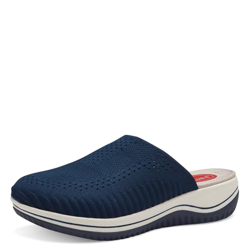 Jana Damen Pantoletten mit dicker Sohle Vegan, Blau (Navy), 36 EU von Jana