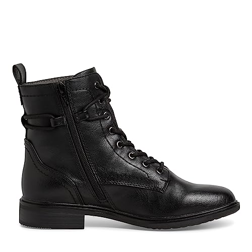 Jana Damen Stiefeletten zum Schnüren Flach mit Schnürsenkeln und Reißverschluss Weite H Mehrweite, Schwarz (Black), 36 EU von Jana