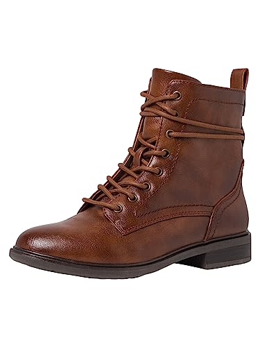 Jana Damen Stiefeletten zum Schnüren Flach mit Schnürsenkeln und Reißverschluss Weite H Mehrweite, Braun (Cognac), 38 EU von Jana