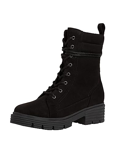 Jana Damen Stiefeletten mit Absatz mit Schnürsenkeln und Reißverschluss Blockabsatz Weite H Mehrweite, Schwarz (Black), 41 EU von Jana