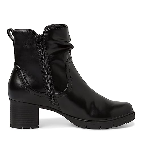 Jana Damen Stiefeletten mit Absatz aus Kunstleder Blockabsatz Weite H Mehrweite, Schwarz (Black), 39 EU von Jana