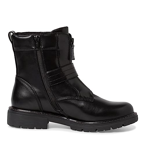 Jana Damen Stiefeletten ohne Absatz aus Kunstleder mit Schnalle Weite H Mehrweite, Schwarz (Black), 36 EU von Jana