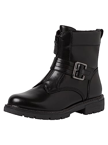 Jana Damen Stiefeletten ohne Absatz aus Kunstleder mit Schnalle Weite H Mehrweite, Schwarz (Black), 39 EU von Jana