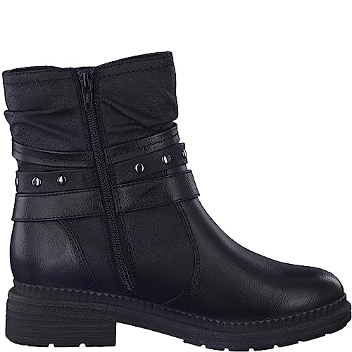 Jana Damen Stiefeletten ohne Absatz aus Kunstleder mit Schnalle Weite H Mehrweite, Schwarz (Black), 37 EU von Jana