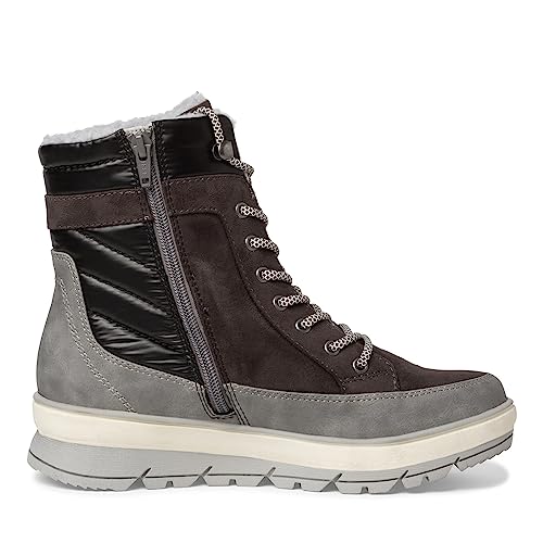 Jana Damen Winterstiefeletten zum Schnüren Gefüttert Plateau Weite H Mehrweite, Grau (Graphite), 38 EU von Jana