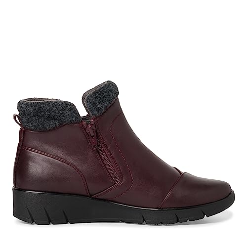 Jana Damen Stiefeletten mit Absatz aus Kunstleder Keilabsatz Weite H Mehrweite, Rot (Merlot), 41 EU von Jana