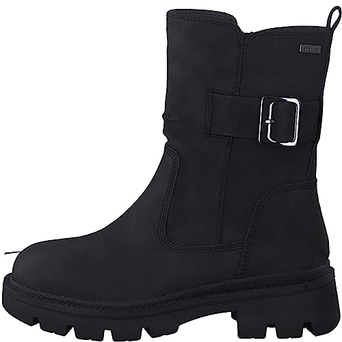 Jana Damen Stiefeletten ohne Absatz Plateau mit Schnalle Weite H Mehrweite, Schwarz (Black), 41 EU von Jana