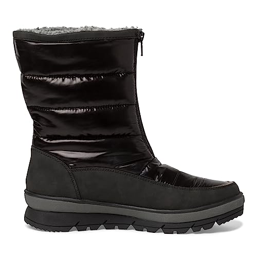 Jana Damen Winterstiefel ohne Absatz mit Reißverschluss Gefüttert Weite H Mehrweite, Schwarz (Black), 36 EU von Jana