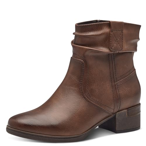 Jana Damen Stiefeletten mit Absatz Vegan Kleiner Absatz, Braun (Cognac), 36 EU von Jana