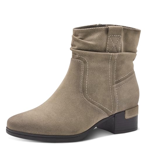 Jana Damen Stiefeletten mit Absatz Vegan Kleiner Absatz, Grau (Taupe Wildleder), 40 EU von Jana