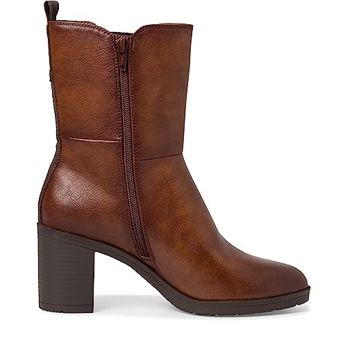 Jana Damen Stiefeletten mit Absatz aus Kunstleder Blockabsatz Weite H Mehrweite, Braun (Cognac), 39 EU von Jana