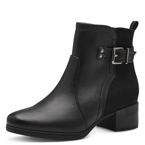 Jana Damen Stiefeletten mit Absatz mit Schnalle Vegan, Schwarz (Schwarz), 39 EU von Jana