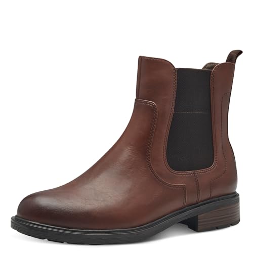 Jana Damen Stiefeletten ohne Absatz mit Reißverschluss Vegan, Braun (Cognac), 38 EU von Jana