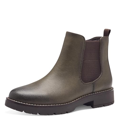 Jana Damen Stiefeletten ohne Absatz mit Reißverschluss Vegan, Grün (Olive), 41 EU von Jana