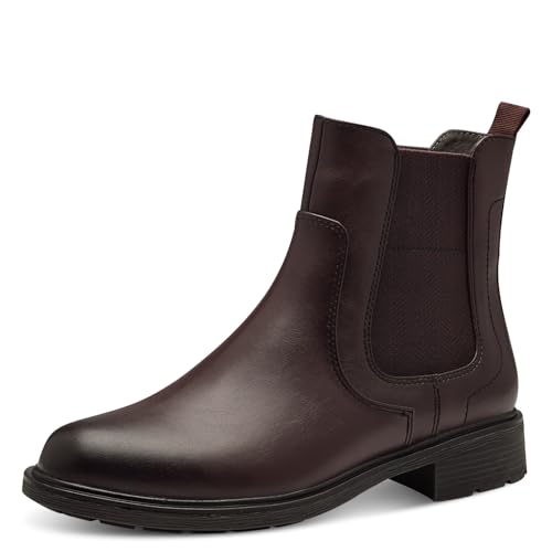 Jana Damen Stiefeletten ohne Absatz mit Reißverschluss Vegan, Rot (Weinrot), 37 EU von Jana