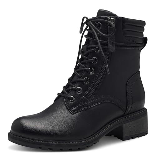 Jana Damen Stiefeletten zum Schnüren mit Blockabsatz Vegan, Schwarz (Schwarz), 41 EU von Jana