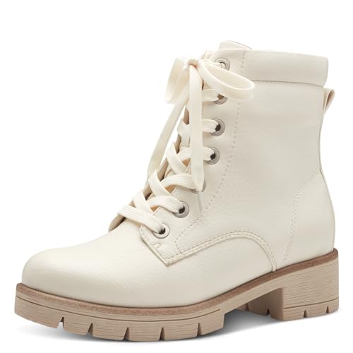 Jana Damen Stiefeletten zum Schnüren mit Reißverschluss Vegan, Beige (Ivory), 38 EU von Jana