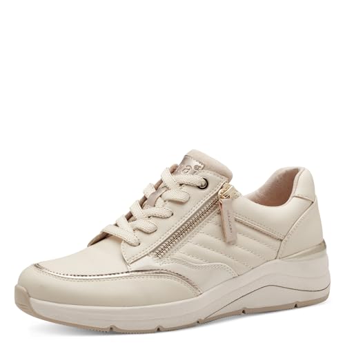 Jana Damen Wedge Sneaker mit Reißverschluss Vegan, Beige (Ivory), 41 EU von Jana
