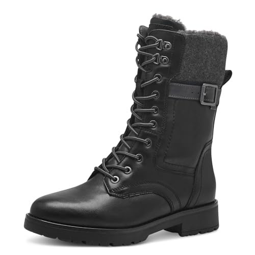 Jana Damen Winterstiefeletten zum Schnüren mit Schnalle Vegan, Schwarz (Schwarz), 42 EU von Jana