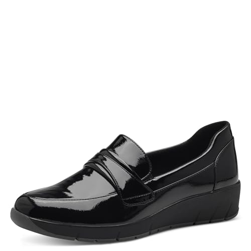 Jana Damen Slipper Elegant Vegan, Schwarz (Schwarz Lack), 39 EU von Jana