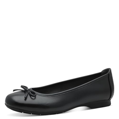 Jana Damen Ballerinas mit Schleife Vegan, Schwarz (Black), 37 EU von Jana