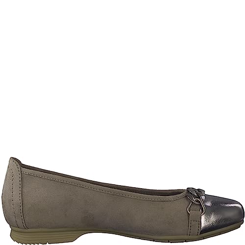 Jana Damen Ballerinas Flach mit Kette Weite H Mehrweite, Braun (Stone), 40 EU von Jana