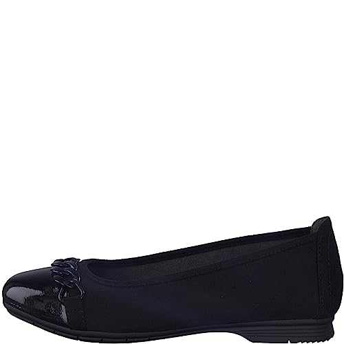 Jana Damen Ballerinas Flach mit Kette Weite H Mehrweite, Schwarz (Black), 39 EU von Jana