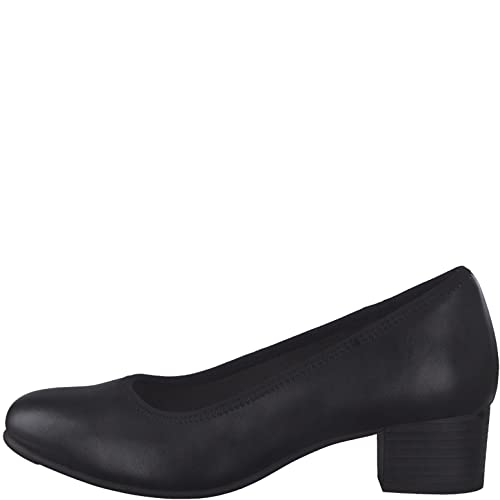 Jana Damen Pumps aus Lederimitat Kleiner Absatz Weite H Mehrweite, Schwarz (Black), 36 EU von Jana