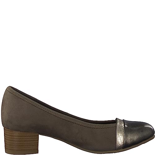 Jana Damen Pumps Kleiner Absatz Elegant Weite H Mehrweite, Braun (Taupe Comb), 36 EU von Jana