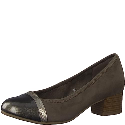 Jana Damen Pumps Kleiner Absatz Vegan, Braun (Taupe Comb), 37 EU von Jana