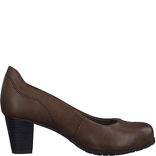 Jana Damen Pumps aus Lederimitat Elegant Weite H Mehrweite, Braun (Cognac), 42 EU von Jana