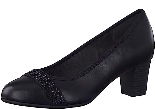 Jana Damen Pumps aus Lederimitat Elegant Weite H Mehrweite, Schwarz (Black), 36 EU von Jana